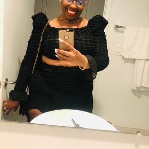 Plus size Solid Bardot Top & Pencil Skirt